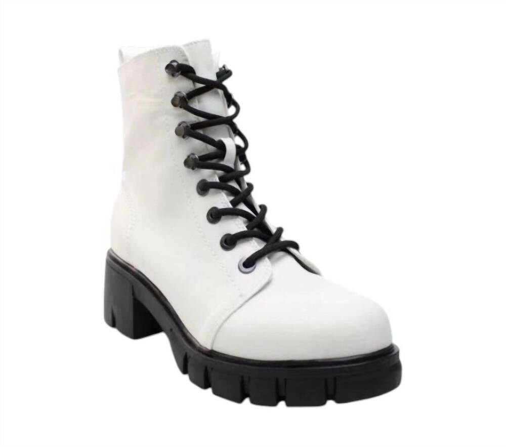 NEW MIA women's mila lace up boots in white